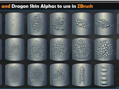 Reptile and Dragon Skin Brushes  Vol 05 3D model