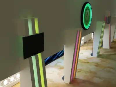 CHURCH INTERIOR DECOR Low-poly 3D model