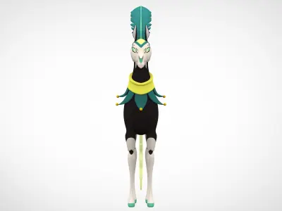 Green Circus Horse 3D model