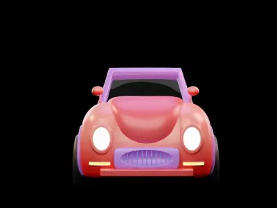 Cartoon Car Low-poly 3D model