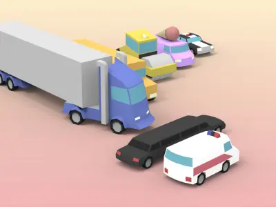 Low Poly Utility Vehicles Low-poly 3D model