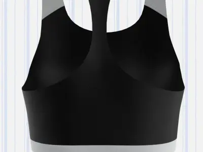 Racerback top and quilted trouser Low-poly 3D model