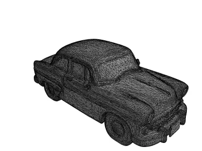 Vintage Rusted Sedan 3D Model Low-poly 3D model