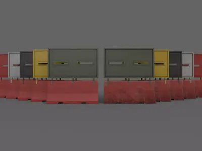 PBR Concrete Roadblock Barrier V4 Low-poly 3D model