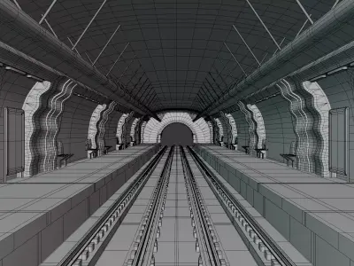 Metro station Paris 3D model