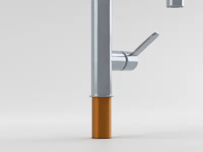 Water Faucet - Tap - Hand Shower Hose - Realistic Low-poly 3D model