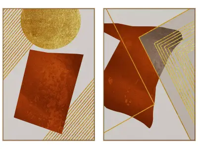 Abstract Painting Frame set 3D model 4