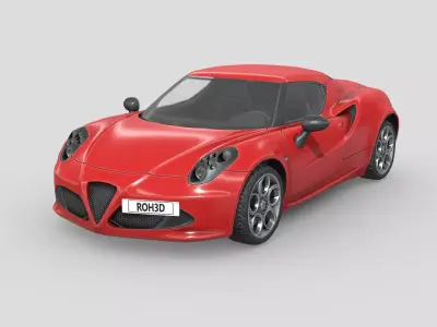 Alfa Romeo 4C 2014 Low-poly 3D model