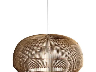 Nordic Chandelier Bamboo Hanging Lamps 3D model