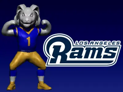 NFL - LOS ANGELES RAMS FOOTBALL MASCOT STATUE - 3D PRINT 3D print model