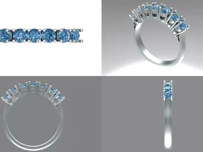 ring  7 stone 3D print model