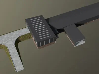 Warehouse with loading area 3D model