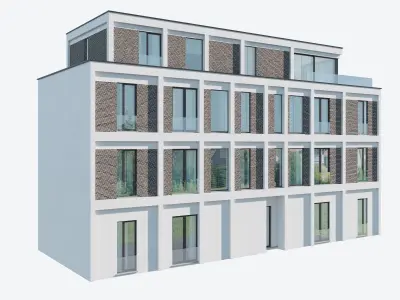 Modern Apartment Building 1 3D model