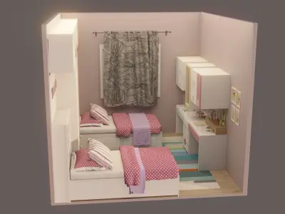 Children room 3D model Low-poly 3D model Low-poly 3D model