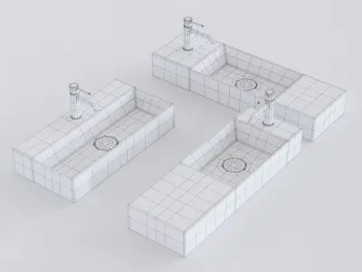 Alice Ceramica Spy Washbasin Set 2 Low-poly 3D model