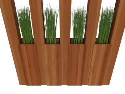 Room Divider with Potted Plants 3D model