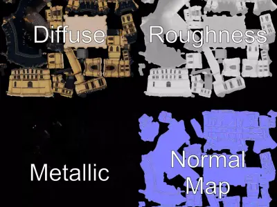 Gothic Castle Architecture model pack Low-poly 3D model