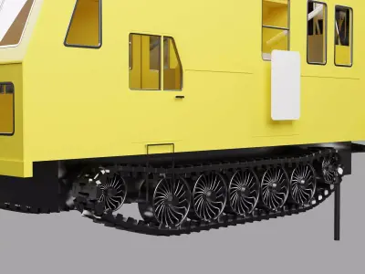 Snowcat tractor Low-poly 3D model