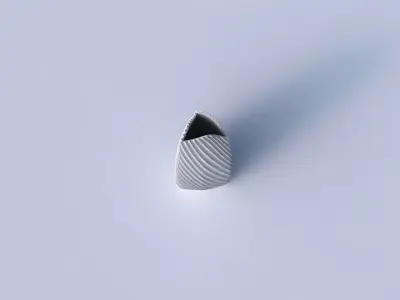 Vase curved tipping triangle with bent extruded lines 3 3D print model