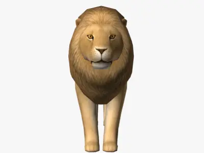 Lion Male Low-poly 3D model