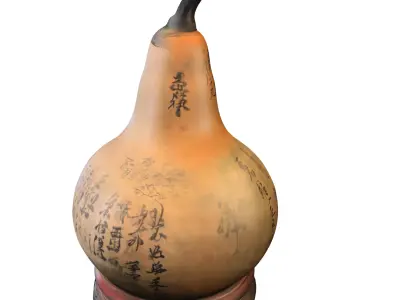 Antique Chinese Gourd Vessel Low-poly 3D model