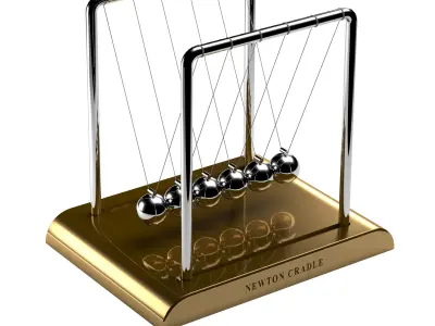 NewtonCradle02 cylindrical balancing pendulum 3D model