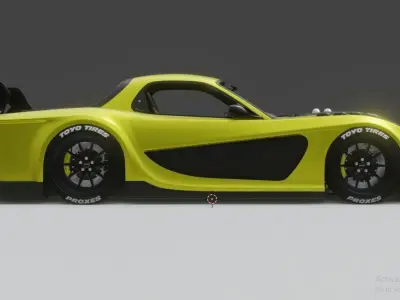 Veilside RX 7 4 Rotor Twin Turbo Engine 3D model