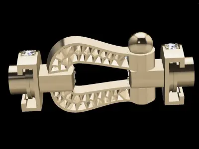 Force Large diamond bracelet 3D print model