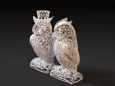 Owl Couple 3D print model