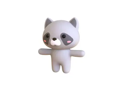 Character012 Chubby Ratel Low-poly 3D model