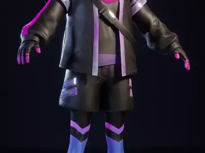 CYBERPUNK GUY 3D MODEL Low-poly 3D model