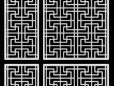 Wood Arabic Islamic pattern decorative grill screen 3D model get