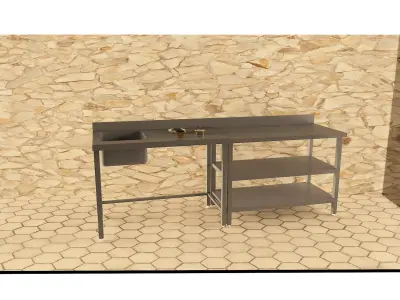 Sink with table Low-poly 3D model