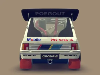 Cartoon Rally Car 3D model