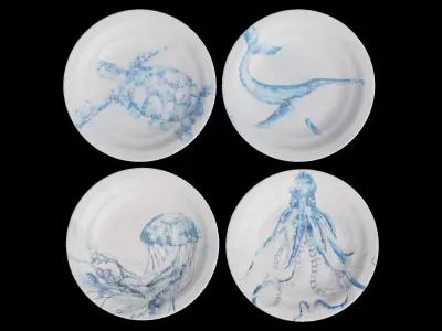 Sea Adventure Salad Plates 3D model