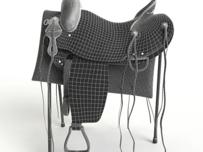 Western saddle 3D model