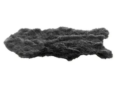 Faux Fur Sheepskin Rug Gray 3D model