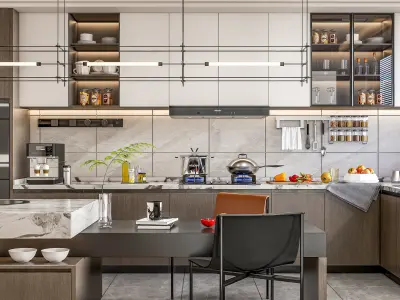 Kitchen fully parametric Resizable manufacturable 0065 3D model