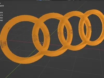 Audi 3D Logo Low-poly 3D model