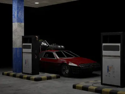 Pontiac Fiero rocket fast furious low poly Low-poly 3D model