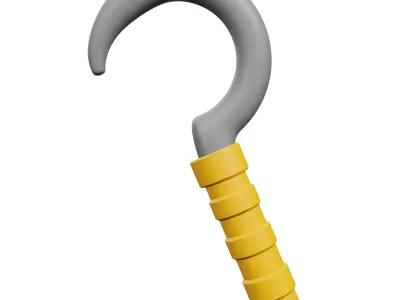 Sickle Icon Low-poly 3D model