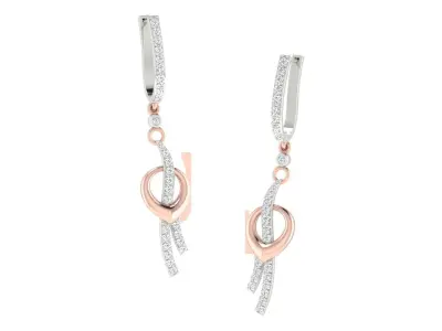 Women Drop Earrings 3dm STL OBJ FBX Renders Details 3D print model 3