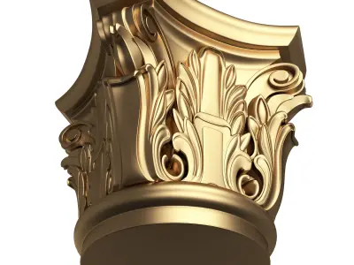 Carved Capital 0202 Low-poly 3D model