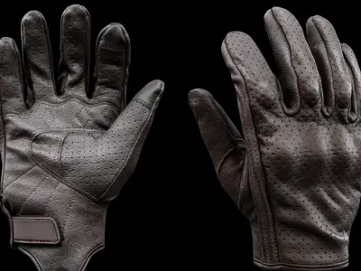 Motor Gloves 005 Low-poly 3D model