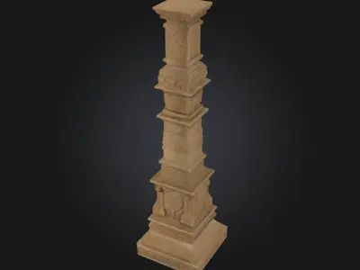 Ancient Pillar Monument  Echoes of Timeless Civilizations 3D model