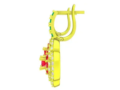 5866 luxury flower diamond earrings 3D print model