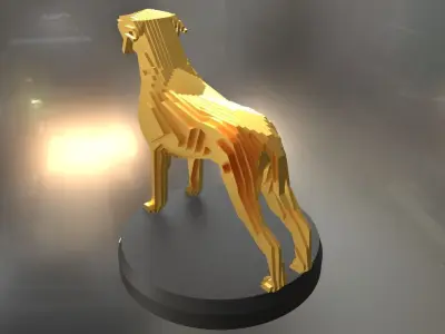 Parametric Boxer Great Dane Low-poly 3D model