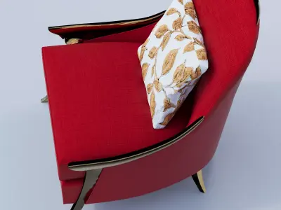 Luxury Armchair with Cushion for Interior Visualization 3D model