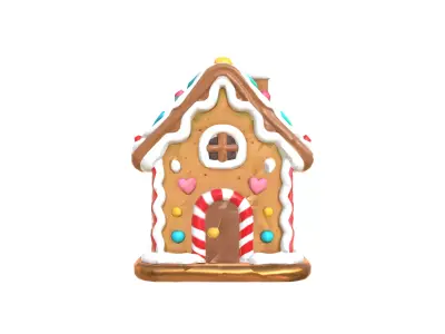 Gingerbread Dreamhouse Low-poly 3D model