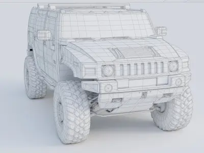 Hummer H2 Low-poly 3D model